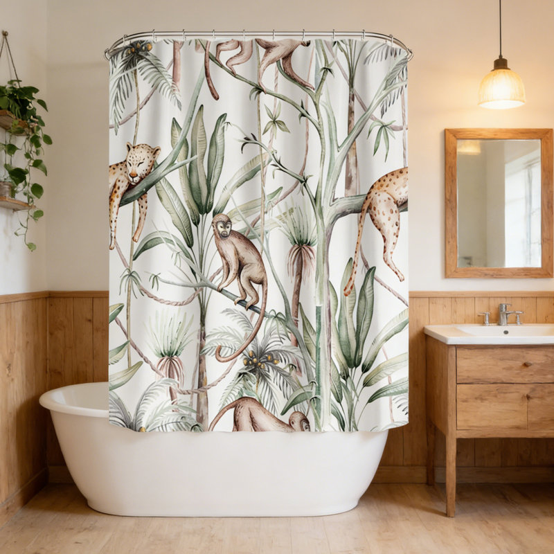 Ensemble de rideau de douche Rustic Forest