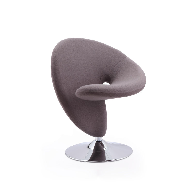 Fauteuil d'appoint pivotant Curl Modern, Mélange de polyester gris