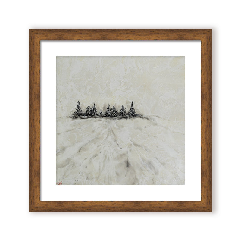 Nature Inspired "Frosted Horizon" Canvas Wall Art By , 12" H x 12" W, Framed Canvas, Beige