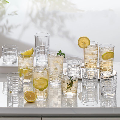 Clear Glass Cups Mixed Glassware Sets