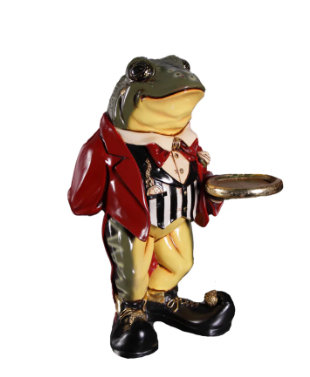 Statue de petite grenouille majordome