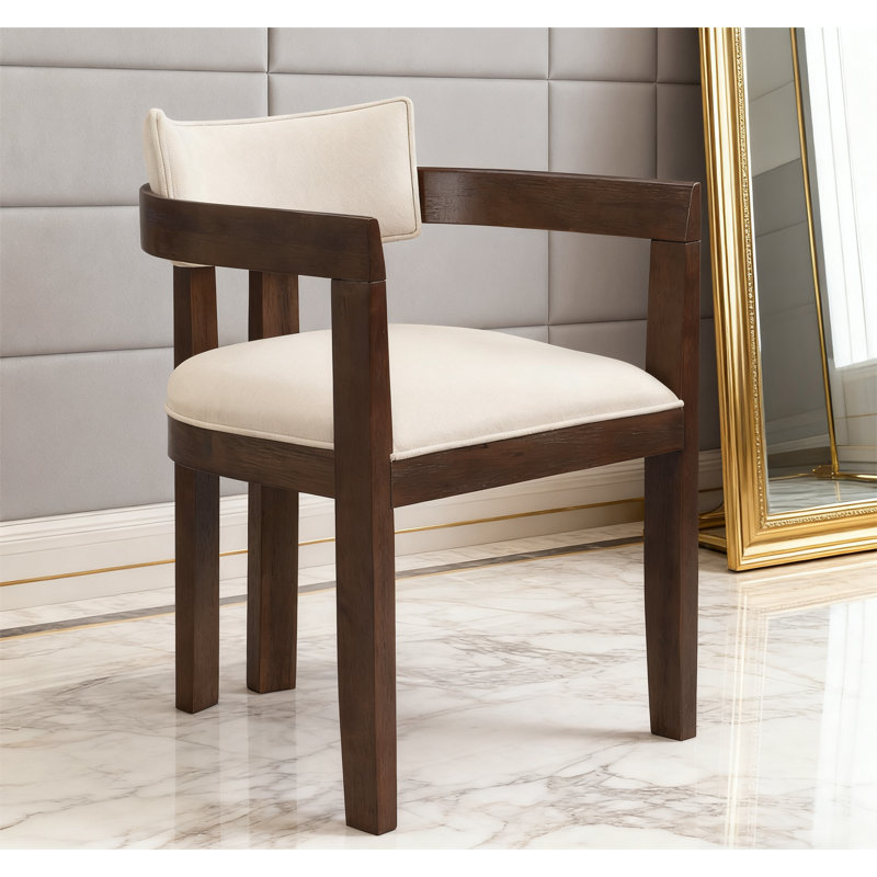Chaises de salle à manger élégantes, Noyer, Beige