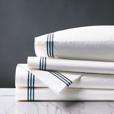 Ensemble de draps en percale de coton de qualité égyptienne 200 fils Mackay