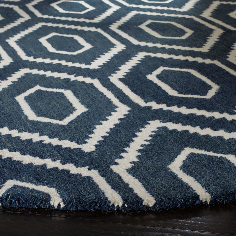 Forsberg Hand Tufted Wool Geometric Rug, Rectangle 3' x 5'