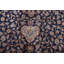 Tapis traditionnel bleu marine à motif floral 7 x 10