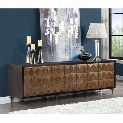 Console 5 portes en bois espresso et bronze forgé