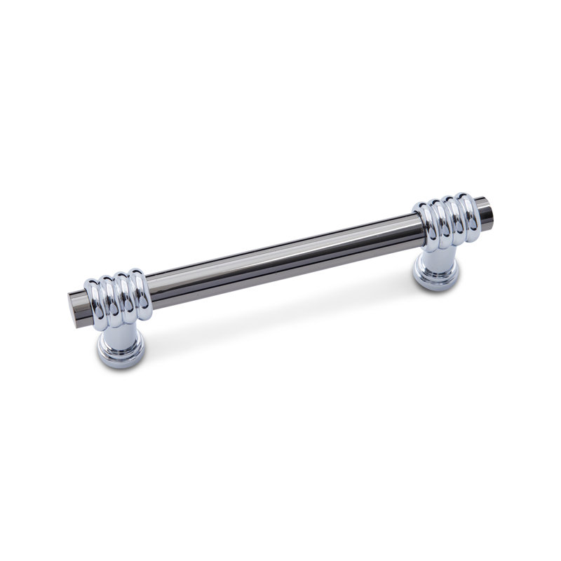 Poignée barre 3 po deux tons tourbillon CP Series, 3 1/2'', Black Nickel/Polished Chrome