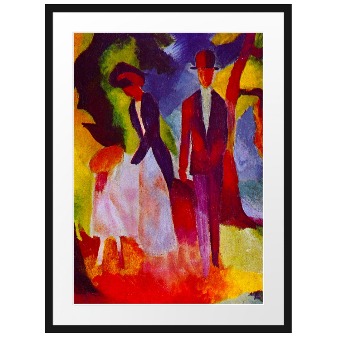 Gerahmter Kunstdruck People at the Blue Lake von August Macke