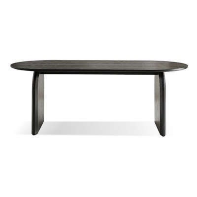 Black Oval Solid Wood Dining Table