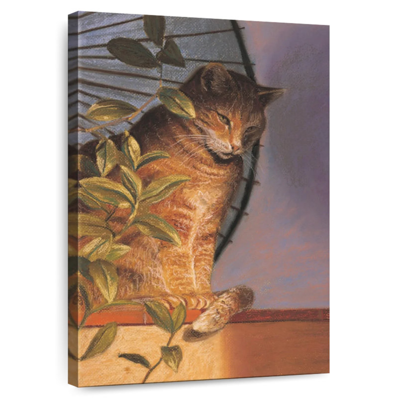 Brampt Cat Contemplation, H 48 po x l 32 po