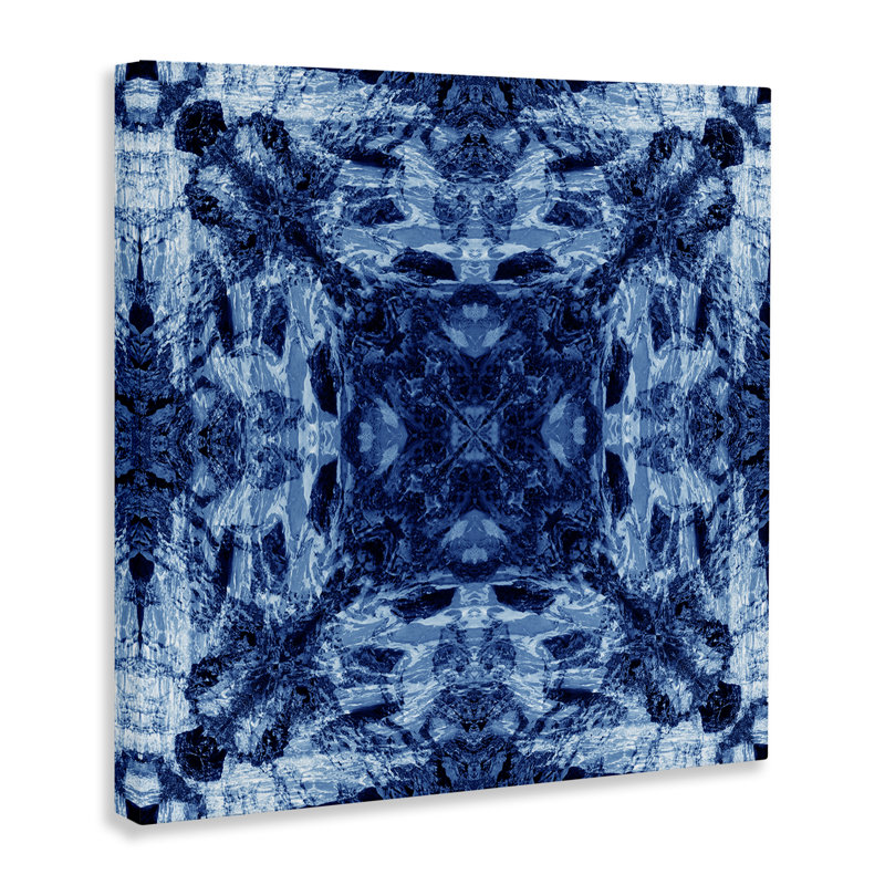 Art sur toile Blue Tie Dye Symmetry par El Perkin, H 30 po x l 30 po