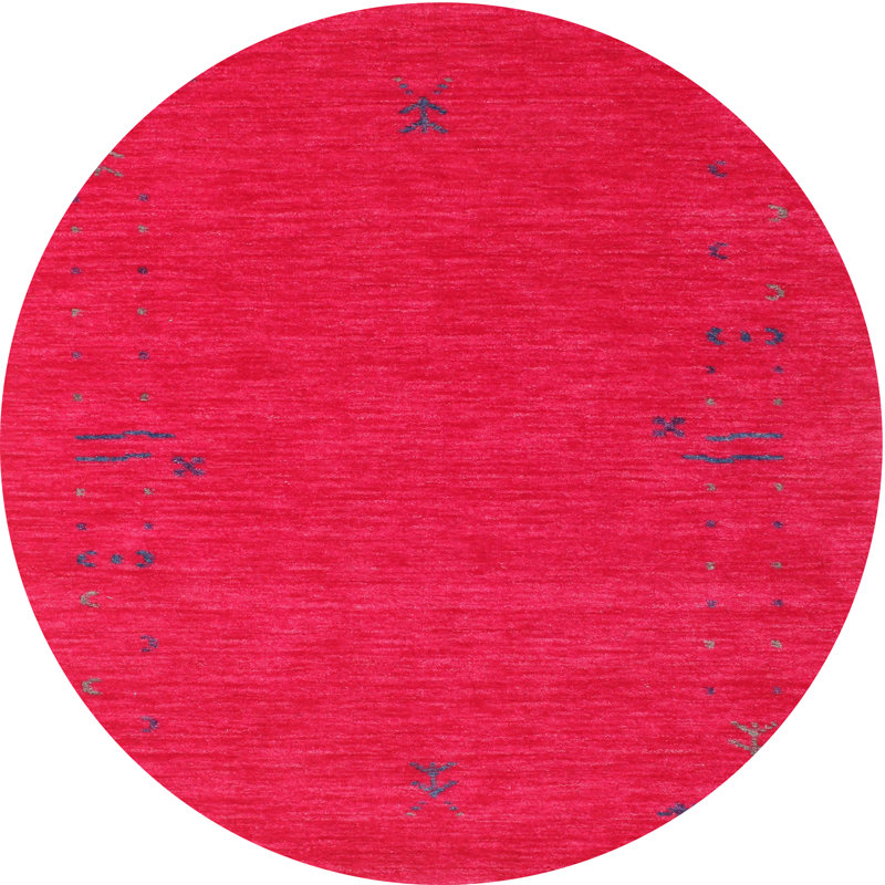 Tapis de zone rose contemporaine, Rond 4 pi