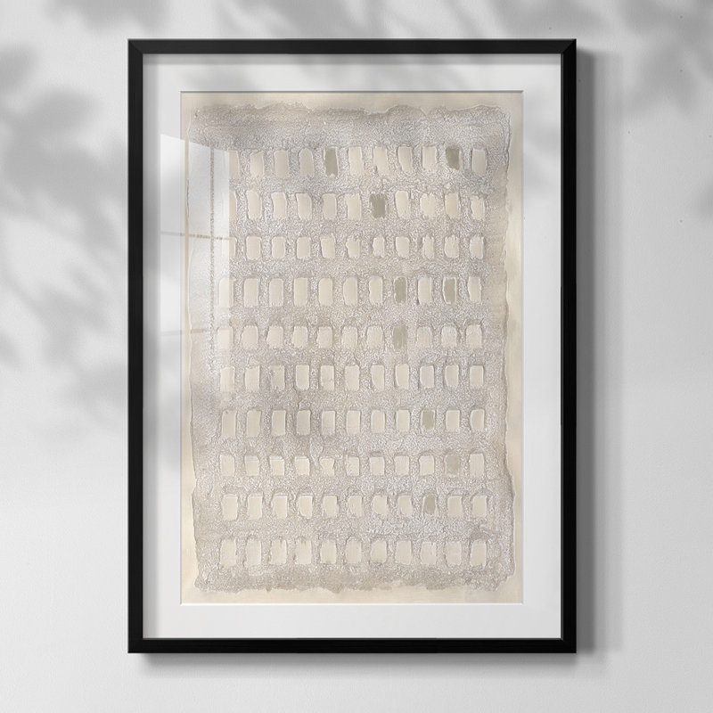 Pearl Punch Card II, Papier avec cadre noir, Blanc