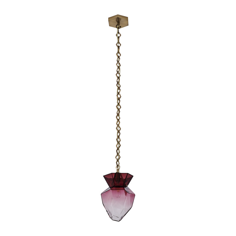 Luminaire suspendu en laiton 8 lumières 1 lumière (40 watts) Bolsa, Rouge