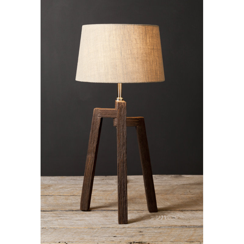 Garcia Solid Wood Table Lamp, Linen
