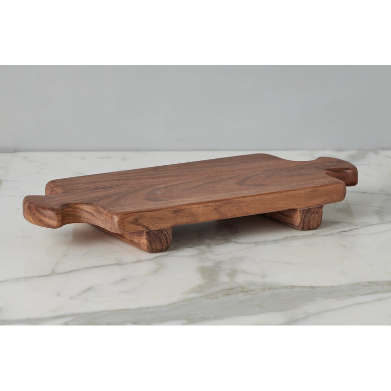 Normandy Wood Riser Footed Tray, Medium
