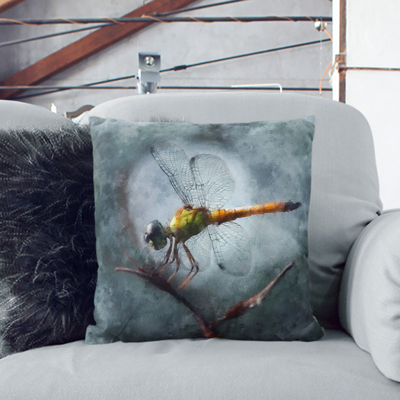Dragonfly Vol.5 Scatter Cushion, 40cm H x 40cm W x 15cm D, Stone