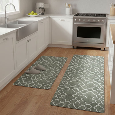 Anti-Fatigue Kitchen Mat Set of 2 (17"x30"+17"x47")