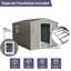 8 pi x 10 pi Remise de rangement extérieure en métal avec fondation, portes coulissantes doubles et évents-128939850