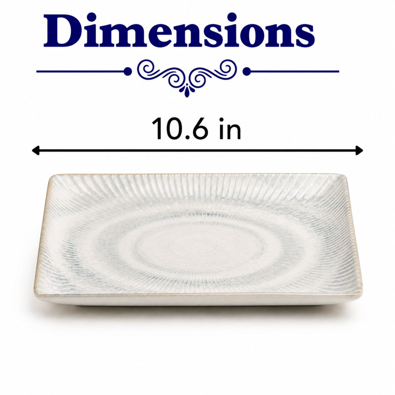 Assiette carrée en porcelaine Paros-Shell