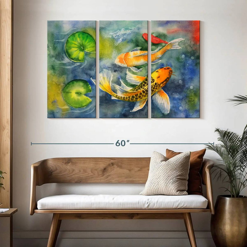 Brampt Pond Of Golden Koi, 32" H x 50" W