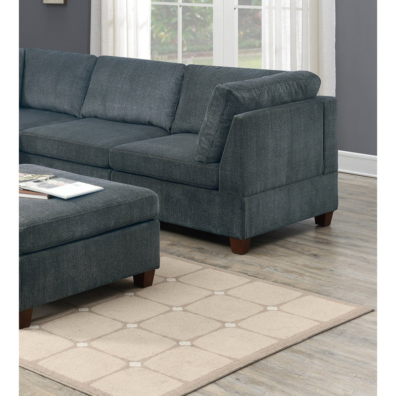 Canapé modulaire en chenille gris à la mode de 6 pièces, comprenant 3 coins de coin, 2 fauteuils sans accoudoirs et 1 fauteuil spacieux pour la maison, canapés, look classique