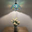 Luminaire suspendu Kleist Tiffany avec libellule en verre coloré bleu vert l 12 po x P 12 po x H 60 po