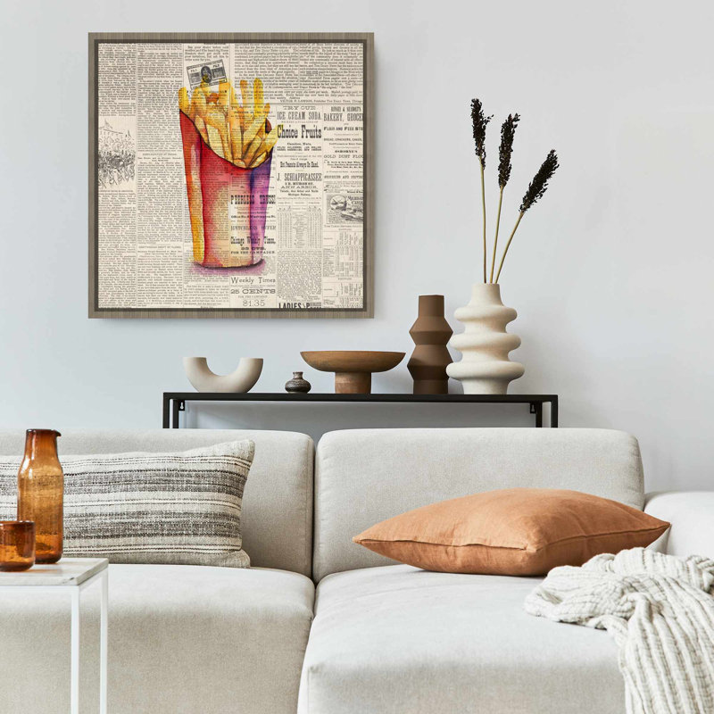 Toile frites de style rétro | Art mural de cuisine