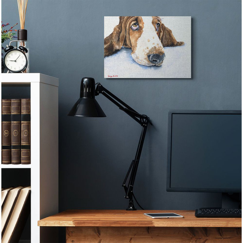 «jolie dog head basset hound animal painting animal painting animal, reproduction d’art sur toile, Toile tendue