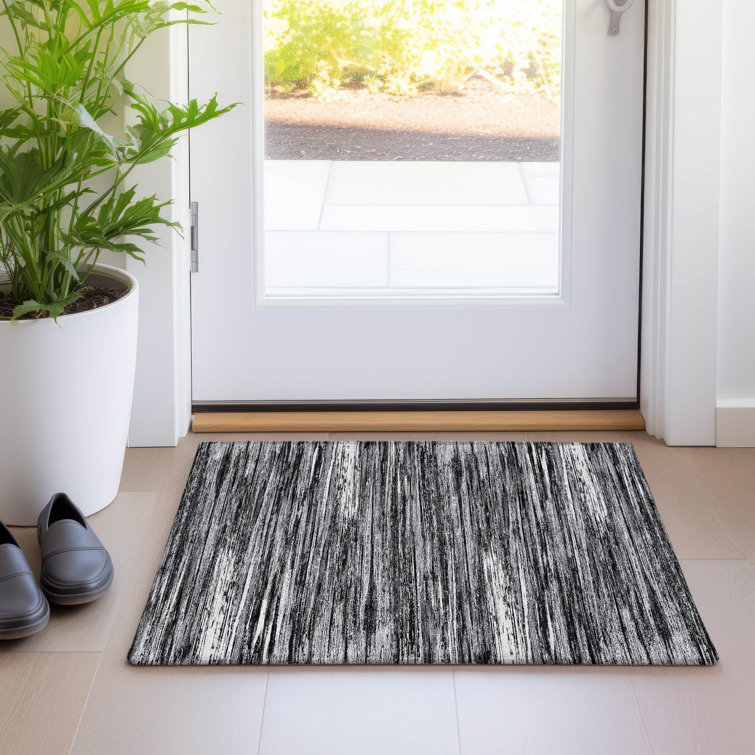 Premium Machine Washable Prisco Black Rug