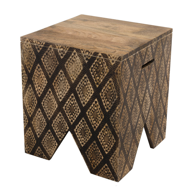Eawood Solid Wood Accent Stool