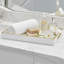Decorative Tray, Gold Dragonfly, Cutout Handles, White Acrylic 16 Inch