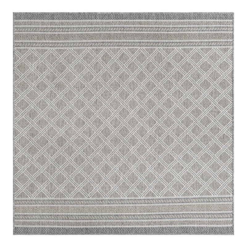 Indoor/Outdoor Trellis Area Rug, Square 5'1"