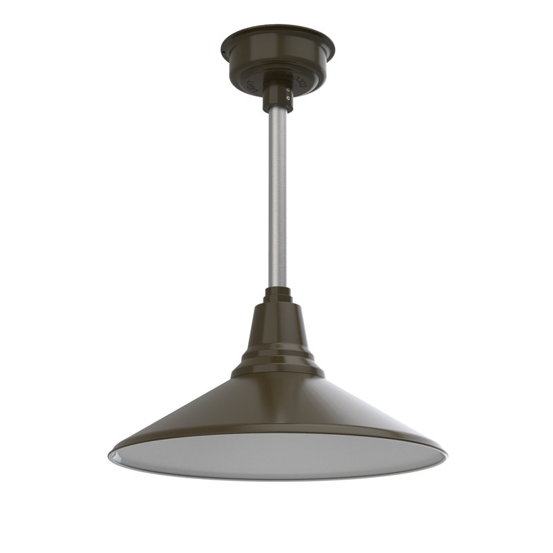 Luminaire suspendu à cône simple 1 lumière Albali, Bronze acajou, H 48 po x l 18,25 po x P 18,25 po