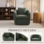 Fauteuil club pivotant de 31,89 po de largeur avec coussin lombaire, fauteuil club rembourré en chenille douce pour le salon, la chambre à coucher et les petits espaces-805215610-794896034