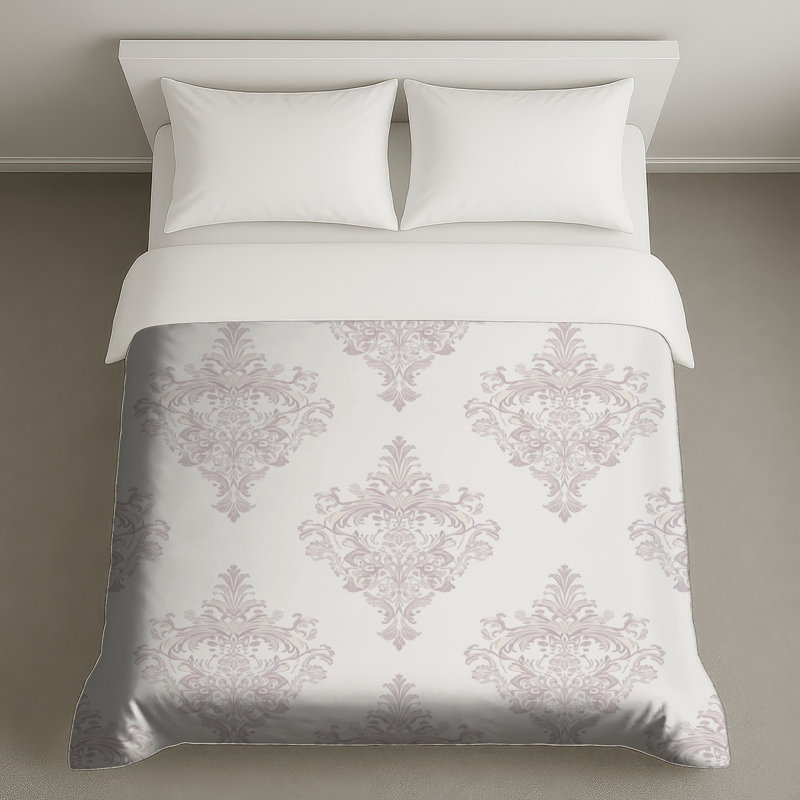 Housses de couette à motif damassé orné, Lit simple