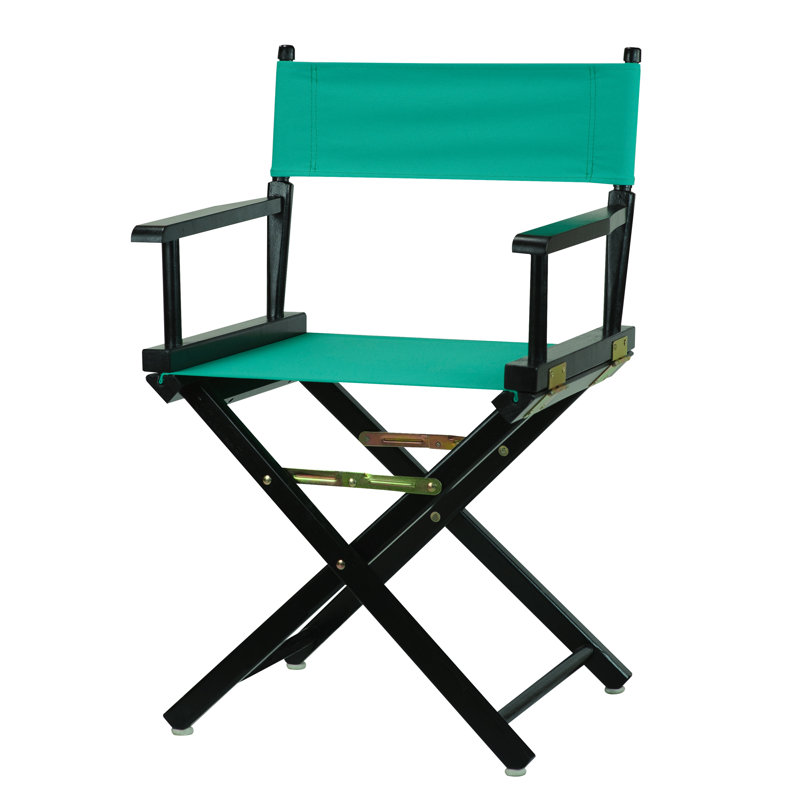 18" Folding Director Chair, Teal, Black