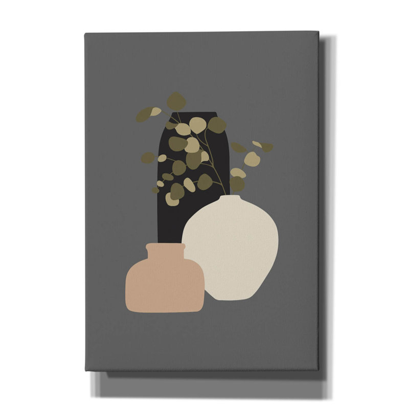 «Three Vases 3» par Incado, art mural sur toile, H 26 po x l 18 po x P 0,75 po