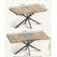 Table de salle à manger extensible rétro Retro avec boîte de rangement, base en fer robuste et plateau en triamine durable pour une utilisation polyvalente au quotidien.-1643282888