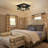 2- Light Rustic Black Square Flush Mount Ceiling Light Fixture-1568207898