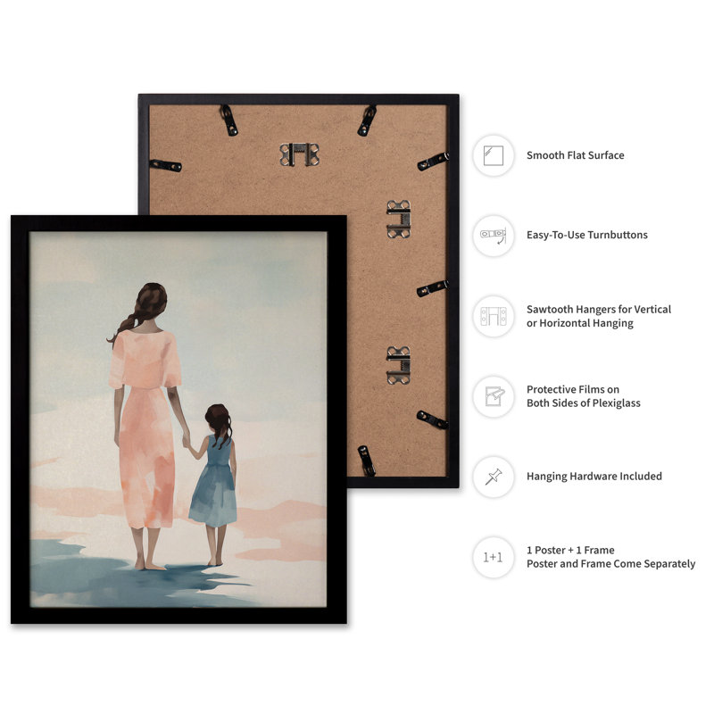 Mother and Daughter No2, Black Framed, Poster, 18"H x 24"W