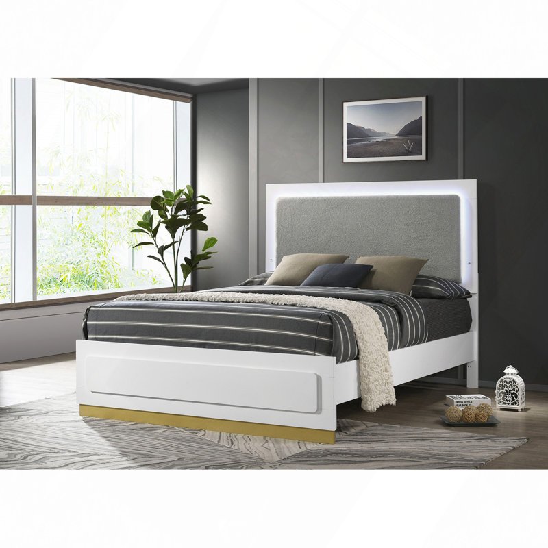 Panel Bed, White, King