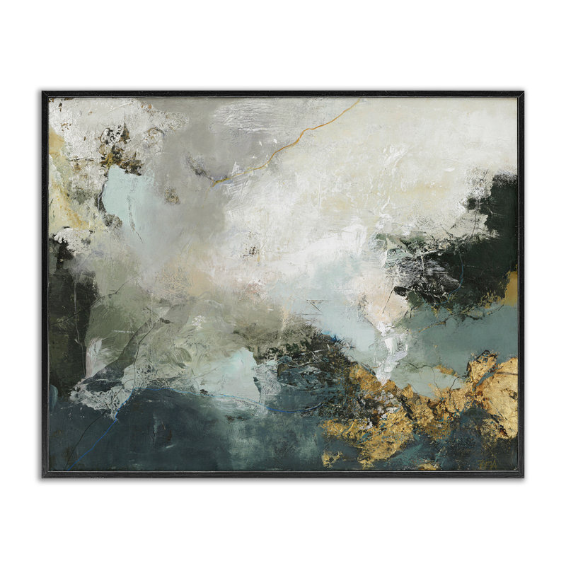 Abstrait orageux encadré, estampe numérique par Design Fabrikken, H 11 po x l 14 po, Giclée encadrée noir minuit