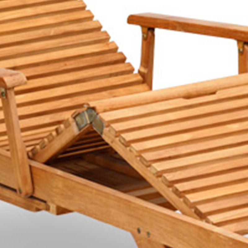 Premium Teak Chaise Lounge Outdoor Wood Chaise Lounge