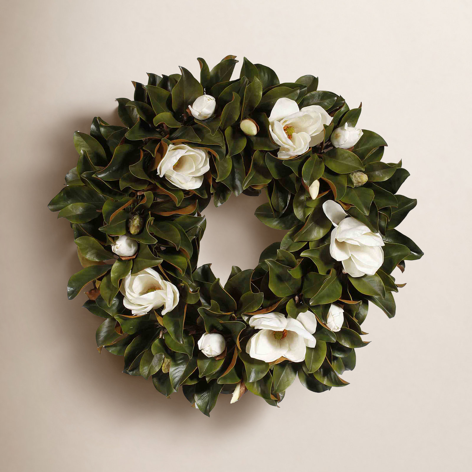 36" Magnolia Wreath, 36" W X 36" H x 6" D