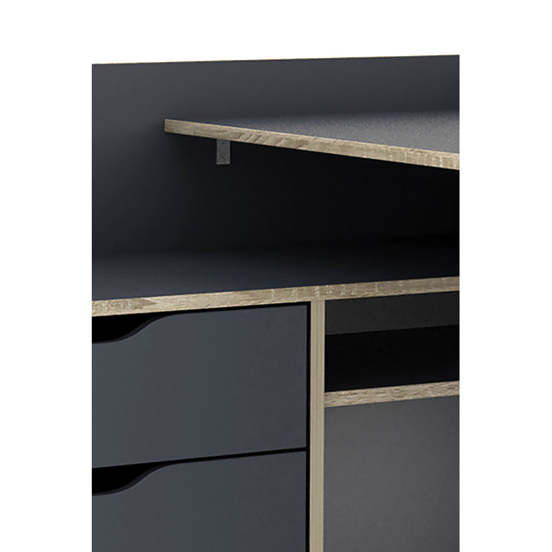 Thoman L-Shaped Writing Desk, Gray