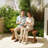 Wooden Outdoor Bench, Rustic Garden Bench Loveseat, Carbonized