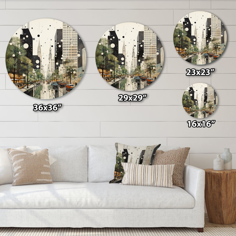 Hahira - Décoration abstraite ronde en métal, H 36 po x l 36 po