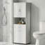 Armoire de salle de bain haut de gamme luxueuse avec panier à linge, unité de rangement tout-en-un 69,9 po avec panier inclinable et 2 portes, rangement autoportant-534934190