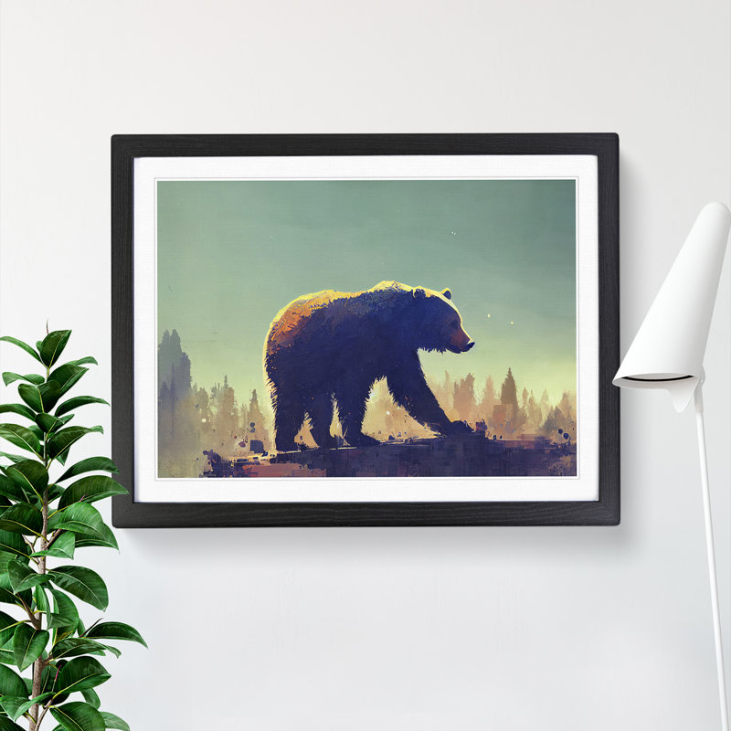 Bear Vol.4 - Single Picture Frame Print, 34cm H x 46cm W x 2cm D, Black